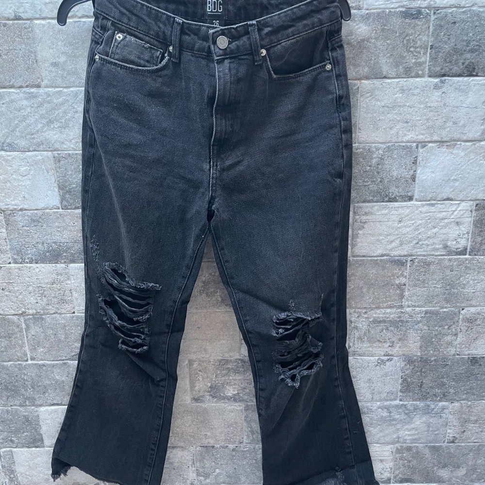 ❤️ URBAN OUTFITTERS BLACK DISTRESSED DENIM JEANS SIZE 26 - Picture 3 of 12